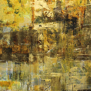 Rosemary Eagles NZ abstract artist, gold paintings